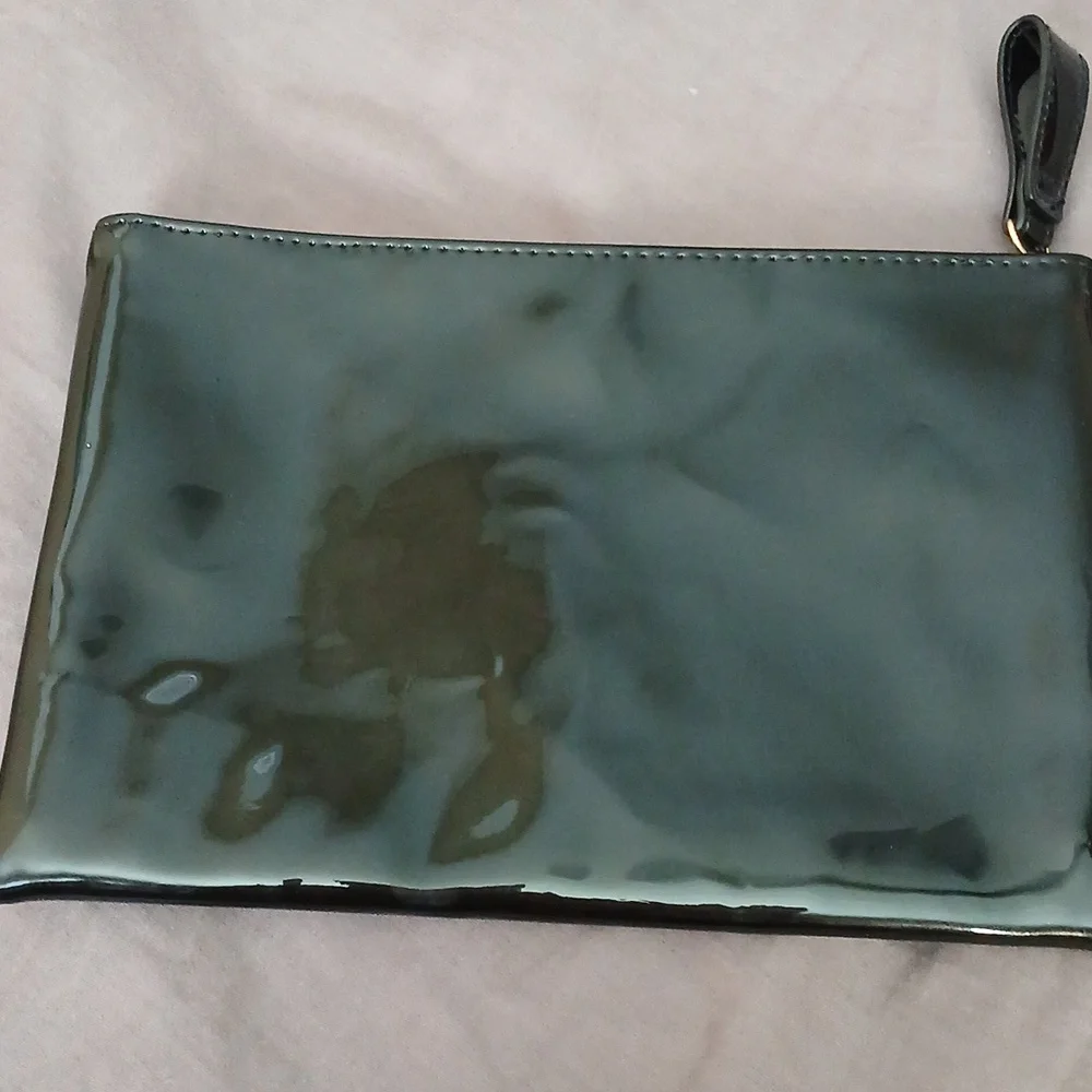 Shiseido Glossy Black Pouch with Red Logo